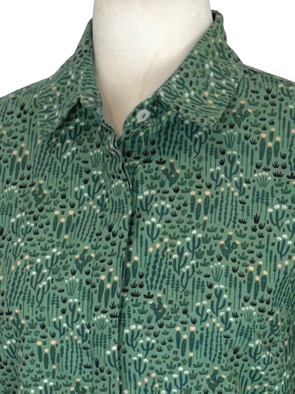 Meemoza green cactus motif shirt